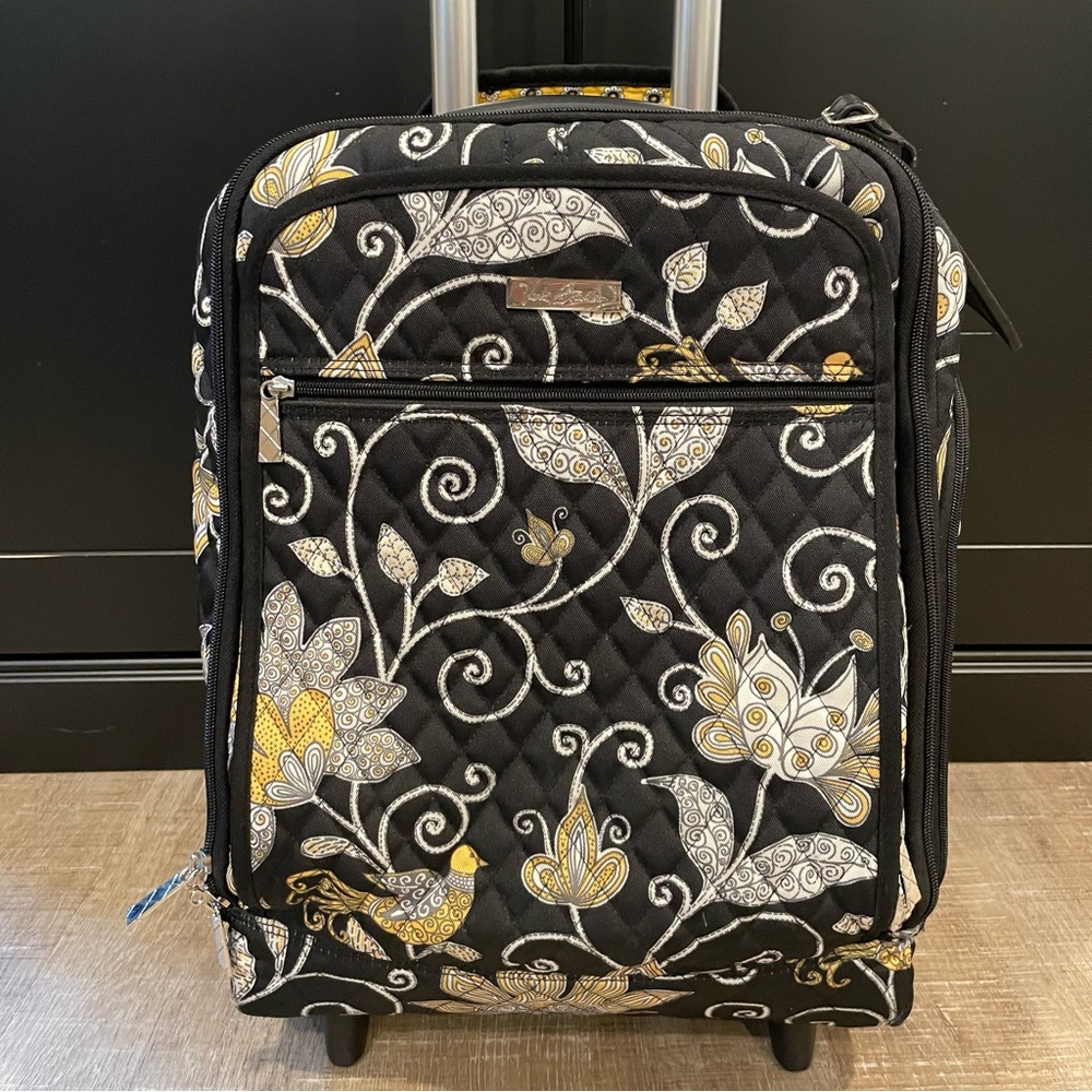 Vera Bradley Yellow Bird RETIRED rolling luggage carry on